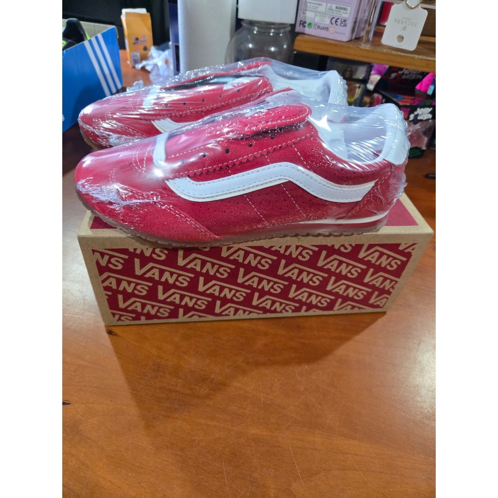 Vans Super Lowpro Racing Red Suede Sneakers VN000D83IZQ Mens 4.5 Womens 6